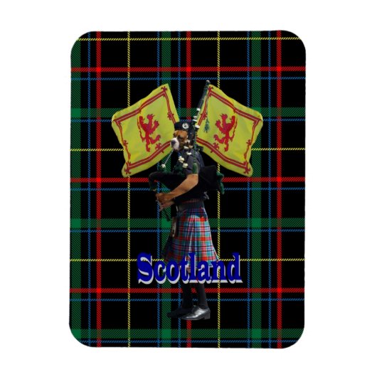 Magnet Flexible Piper écossais sur tartan (Vertical)