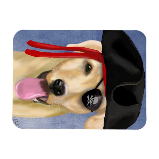 Magnet Flexible Pirate du Labrador jaune (Horizontal)
