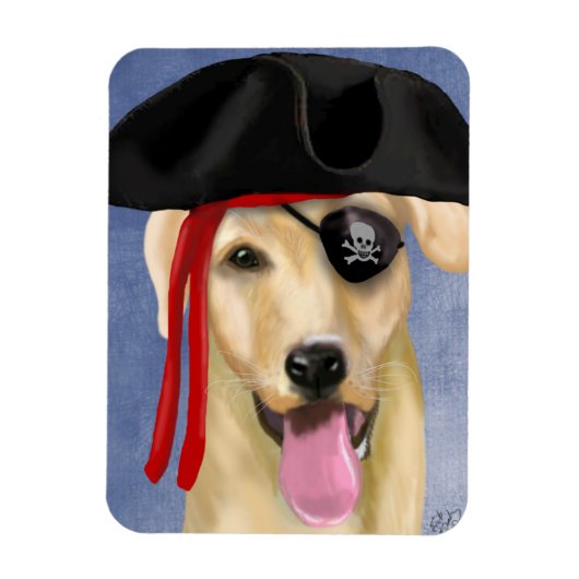 Magnet Flexible Pirate du Labrador jaune (Vertical)