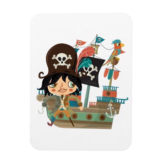Magnet Flexible Pirate et bateau de pirate (Vertical)