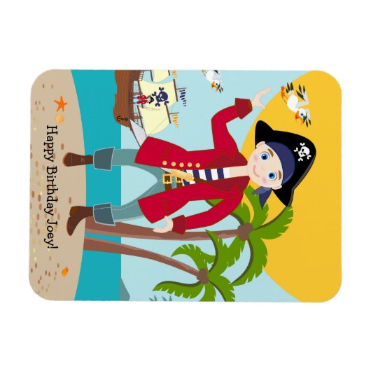Magnet Flexible Pirate kid birthday (Horizontal)