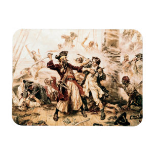 Magnet Flexible Pirate roi Barbe noire, Navire Queen Anne's Reveng