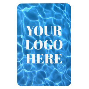 Magnet Flexible Piscine Bleu Aqua Photo Verticale Votre Logo
