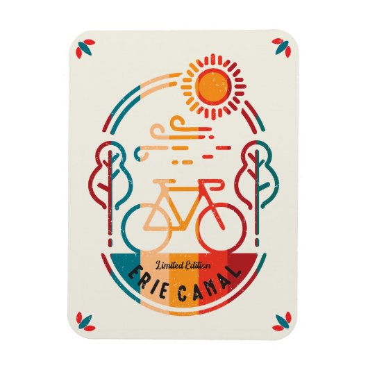 Magnet Flexible Piste cyclable Retro Erie Canal. (Vertical)
