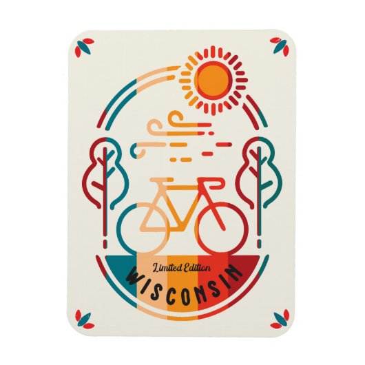 Magnet Flexible Piste cyclable Retro Wisconsin (Vertical)