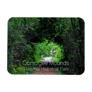 Magnet Flexible Piste Opelofa, Ocmulgee Mounds, Georgia Postcard