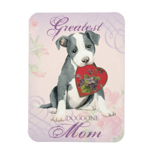 Magnet Flexible Pit Bull Heart Maman