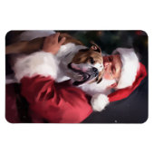 Magnet Flexible Pitbull avec Noël Festif du Père Noël (Horizontal)