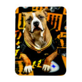 Magnet Flexible Pitbull Secourt Dog Football Fanatic (Vertical)