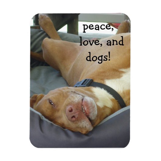 Magnet Flexible Pittbull Chien - Paix, Amour et Chiens (Vertical)