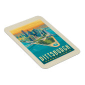 Magnet Flexible Pittsburgh, PA | Vue oeil d'oiseau (Côté Droit)