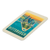 Magnet Flexible Pittsburgh, PA | Vue oeil d'oiseau (Côté Gauche)