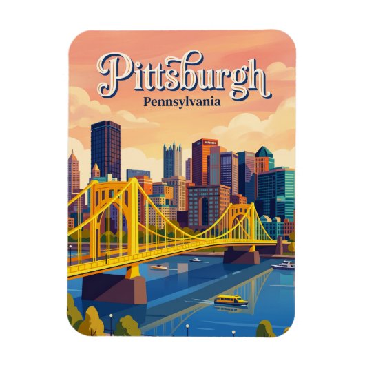 Magnet Flexible Pittsburgh Skyline États-Unis (Vertical)