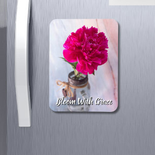 Magnet Flexible Pivoine Violette Bloom With Grace Dans Un Vase