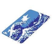 Magnet Flexible Pixel Tsunami bleu 8 bits Pixel Art (Côté Gauche)