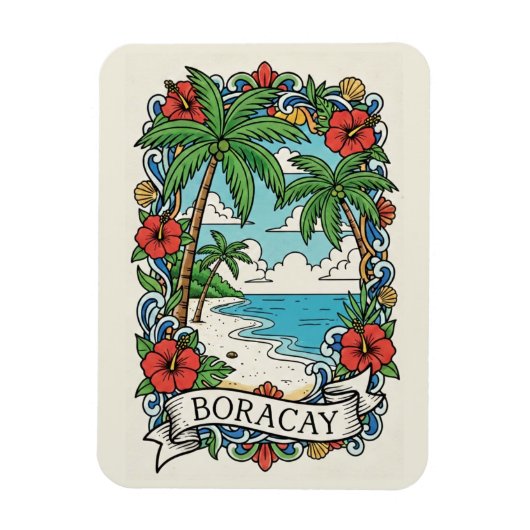 Magnet Flexible Plage à Boracay Philippines (Vertical)