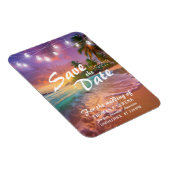 Magnet Flexible Plage au coucher de soleil tropical Code QR Enregi (Côté Droit)