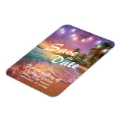 Magnet Flexible Plage au coucher de soleil tropical Code QR Enregi (Côté Gauche)