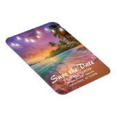 Magnet Flexible Plage au coucher de soleil tropical Code QR Enregi (Côté Droit)