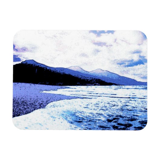 Magnet Flexible Plage au crépuscule dans les tons bleus (Horizontal)