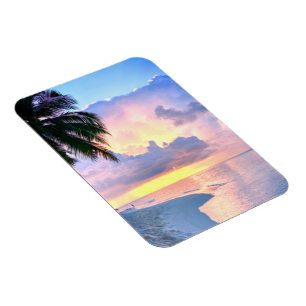 Magnet Flexible Plage Coucher de soleil océan sable palmier Maldiv