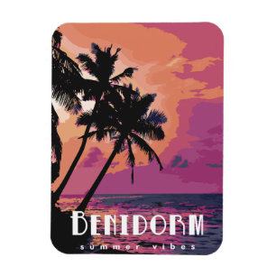 Magnet Flexible Plage d'aquarelle Benidorm Espagne