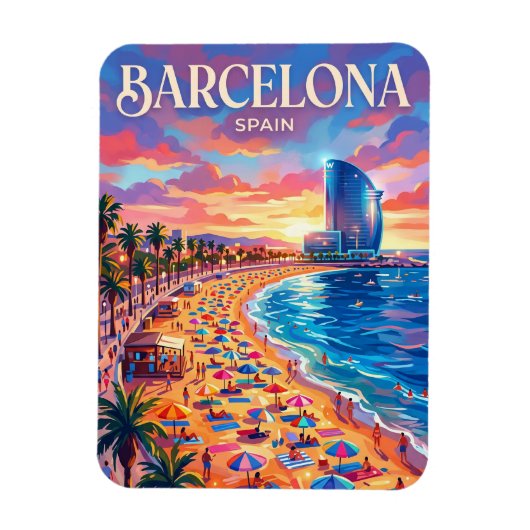 Magnet Flexible Plage de Barceloneta Espagne (Vertical)