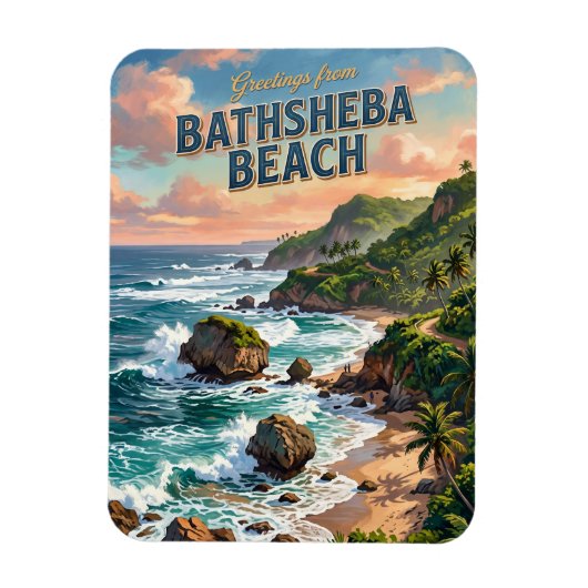 Magnet Flexible Plage de Bathsheba à la Barbade (Vertical)