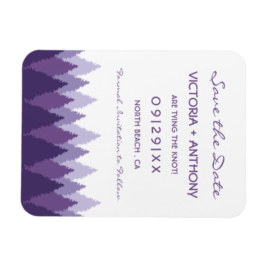Magnet Flexible Plage de forêt violette Bois mariage Enregistrer l (Horizontal)