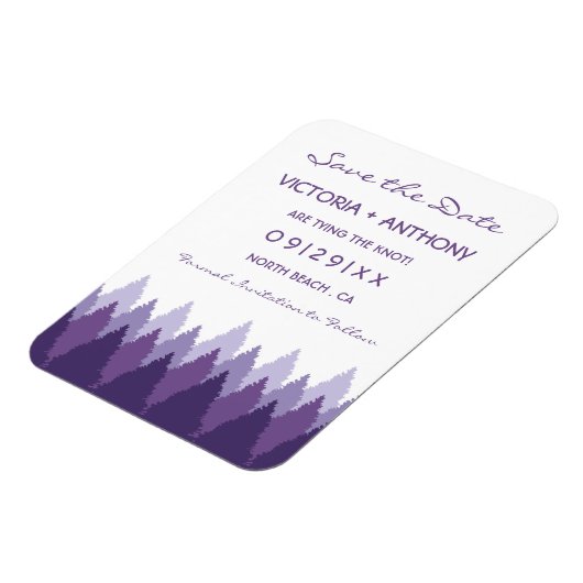 Magnet Flexible Plage de forêt violette Bois mariage Enregistrer l (Côté Gauche)