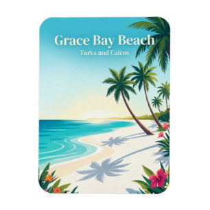 Magnet Flexible Plage de Grace Bay Turks et Caïcos
