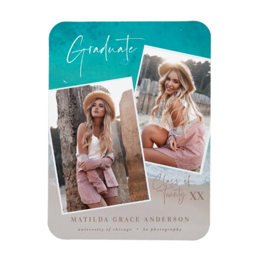Magnet Flexible Plage de graduation océanique multi-photo moderne (Vertical)