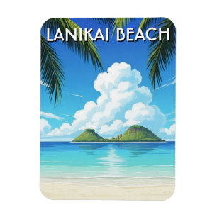 Magnet Flexible Plage de Lanikai, voyage à Hawaï