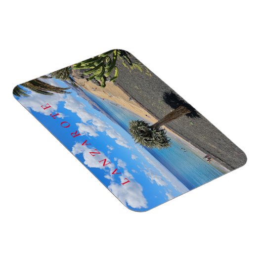 Magnet Flexible Plage de Lanzarote et nuages vue aimant (Côté Droit)