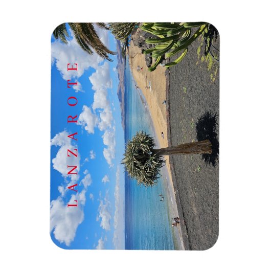Magnet Flexible Plage de Lanzarote et nuages vue aimant (Vertical)