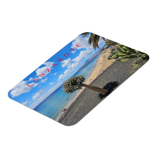 Magnet Flexible Plage de Lanzarote et nuages vue aimant (Côté Gauche)
