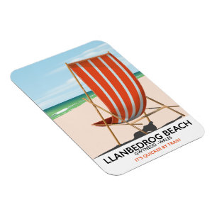 Magnet Flexible Plage de Llanbedrog, affiche de bord de mer Gwyned