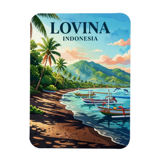Magnet Flexible Plage de Lovina Indonésie (Vertical)