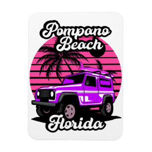 Magnet Flexible Plage de Pompano vintage Floride