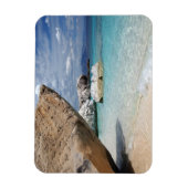 Magnet Flexible Plage de Sardaigne avec gros rochers aimant rectan (Vertical)