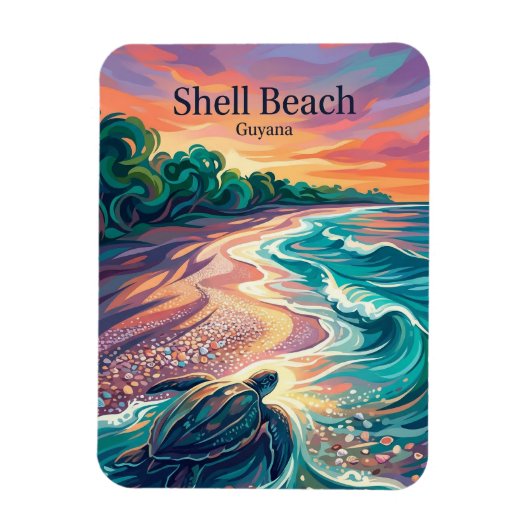 Magnet Flexible Plage de Shell Guyana (Vertical)