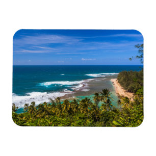 Magnet Flexible Plage de Tunnels vue depuis le sentier de Kalalau