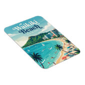 Magnet Flexible Plage de Waikiki Hawaï (Côté Droit)