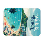 Magnet Flexible Plage de Waikiki Hawaï (Horizontal)