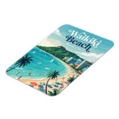 Magnet Flexible Plage de Waikiki Hawaï (Côté Gauche)