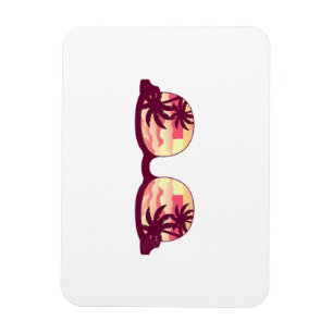 Magnet Flexible Plage des palmiers au coucher du soleil Vacances d