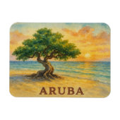 Magnet Flexible Plage Eagle Aruba Divi Tree Heure dorée (Horizontal)