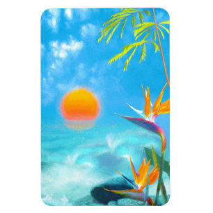 Magnet Flexible PLAGE ENSOLEILLÉE Oiseaux du paradis