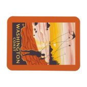 Magnet Flexible Plage et cerfs-volants - Côte Washington (Horizontal)