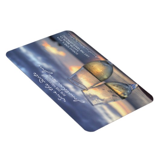 Magnet Flexible Plage Ocean Mariage Champagne Glass Enregistrer la (Côté Droit)